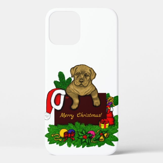Funda De Case-Mate Para iPhone Cachorro de Navidad (Reverso )