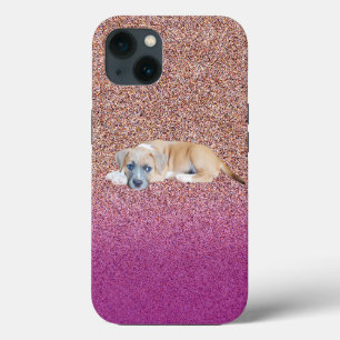 Funda Para iPhone 13 Cachorro de pato de bull terrier pato rosa Staffy,