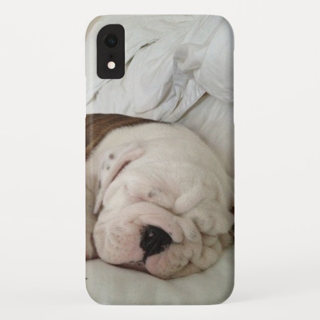 Funda De Case-Mate Para iPhone Cachorro dormido de bulldog (Reverso)