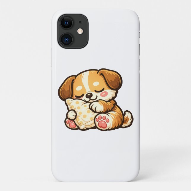 Funda De Case-Mate Para iPhone Cachorro Dormilón Adorable con Almohada (Reverso)