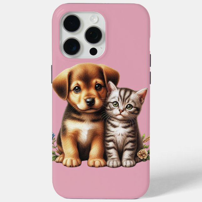 Funda De Case-Mate Para iPhone Cachorro/gatito (Reverso )