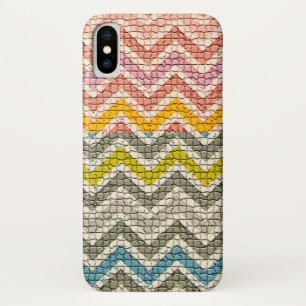 FUNDA PARA iPhone X CACHORRONES DE MOSAICO GRIS GRIS AZUL DE COLOR ROJ