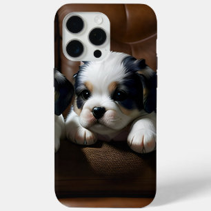 Funda Para iPhone 15 Pro Max Cachorros Super Cute en el sofá 1