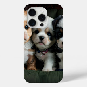 Funda Para iPhone 15 Pro Cachorros Super Cute en el sofá 2