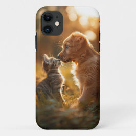 Funda Para iPhone 11 Cachorros y amigos gatitos