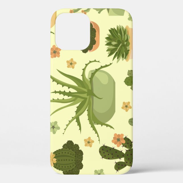 Funda De Case-Mate Para iPhone Cactantes, suculentos: patrón de plantas doméstica (Reverso )