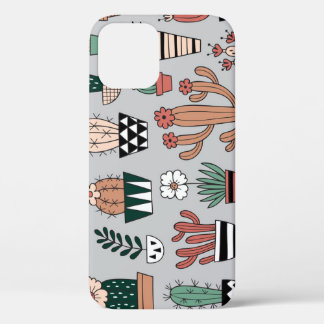 Funda Para iPhone 12 Cactúos de brillo lindo: patrón dibujado a mano