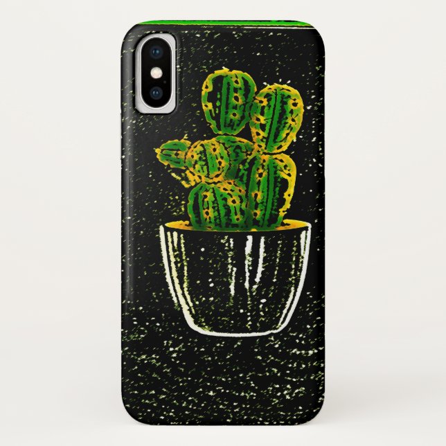 Funda De Case-Mate Para iPhone Cactus dibujado (Reverso)