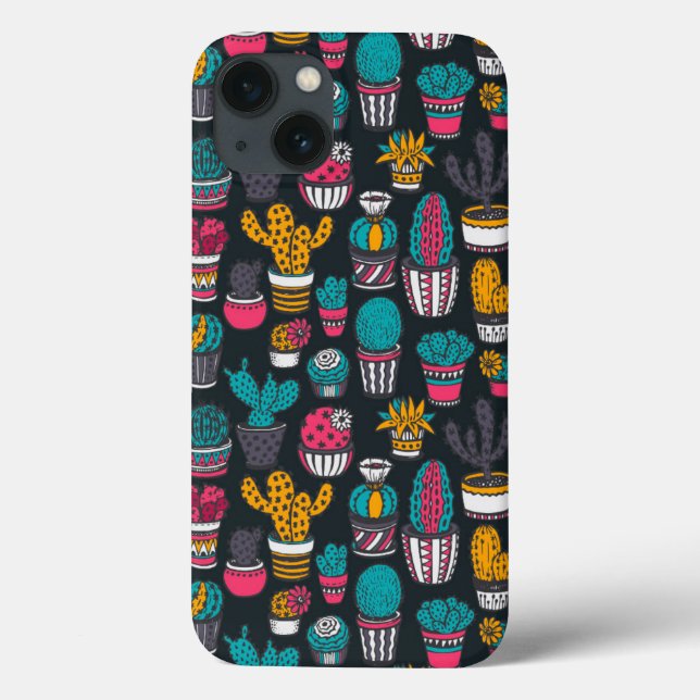 Funda De Case-Mate Para iPhone Cactus dibujado mano en modelo del estilo del (Reverso)
