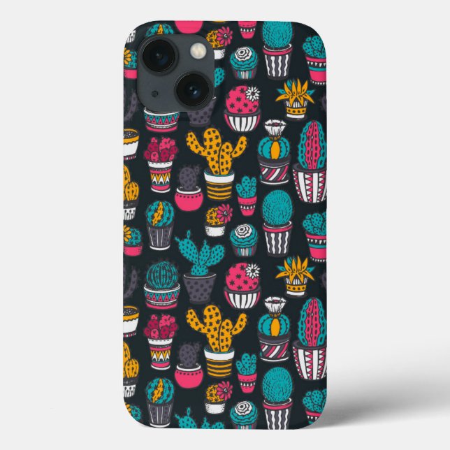 Funda De Case-Mate Para iPhone Cactus dibujados a mano en el patrón de estilo de  (Reverso)