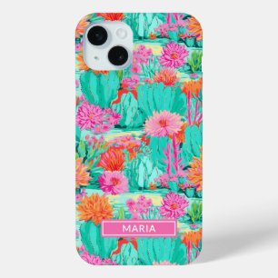 Funda Para iPhone 15 Mini Cactus Florales Modernos Personalizados