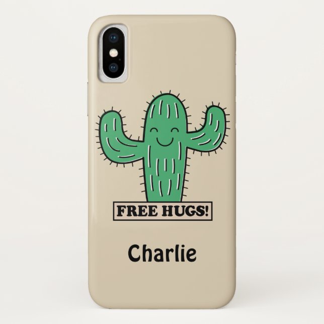 Funda De Case-Mate Para iPhone Cactus gratis Abrazos de nombres personalizados es (Reverso)
