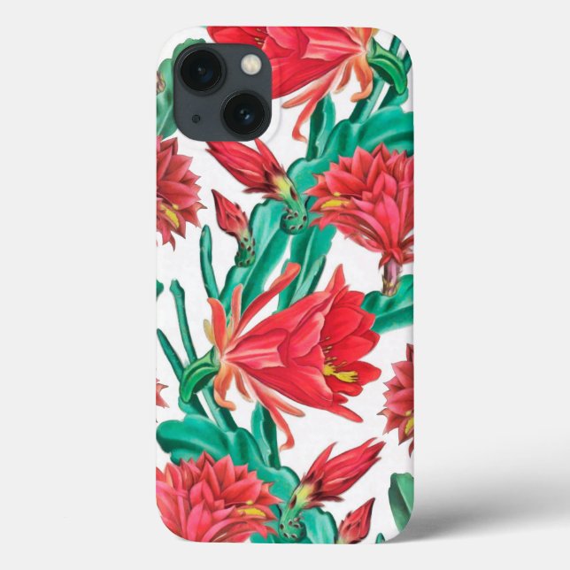 Funda De Case-Mate Para iPhone Cactus Green Red Blooming (Reverso)