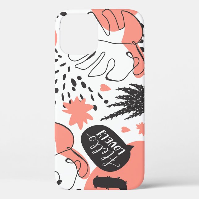 Funda De Case-Mate Para iPhone Cactus, monstera: moderno patrón sin costuras. (Reverso )
