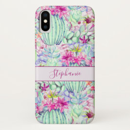 Funda Para iPhone X Cactus Suculento Foliage Floral Personalizado
