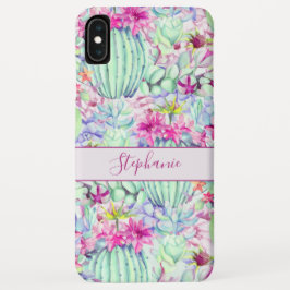 Funda Para iPhone XS Max Cactus Suculento Foliage Floral Personalizado