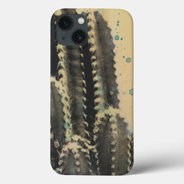 Funda De Case-Mate Para iPhone Cactus verdes sobre fondo amarillo (Reverso)