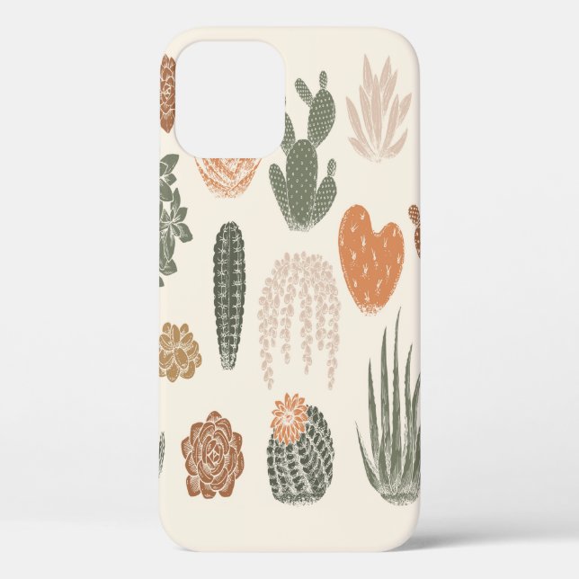 Funda De Case-Mate Para iPhone Cactus y un patrón suculento y fluido (Reverso )
