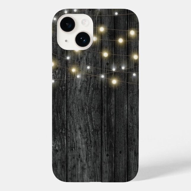 Funda De Case-Mate Para iPhone Cadena ligera sobre madera negra (Reverso )