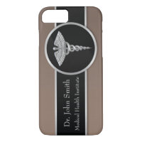 Caduceto médico profesional plateado