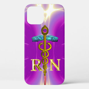 Funda Para iPhone 12 CADUCEUS DE ORO REGISTRADO SÍMBOLO DE ENFERMERA Ro