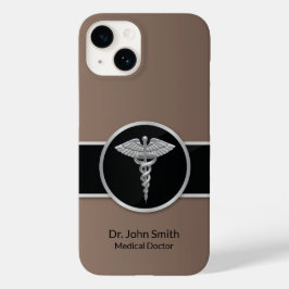 Funda Para iPhone 14 De Case-Mate Caduceus Silver Profesional Médico