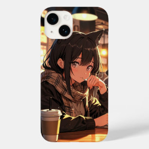 Funda Para iPhone 14 De Case-Mate Cafe Cat Chica