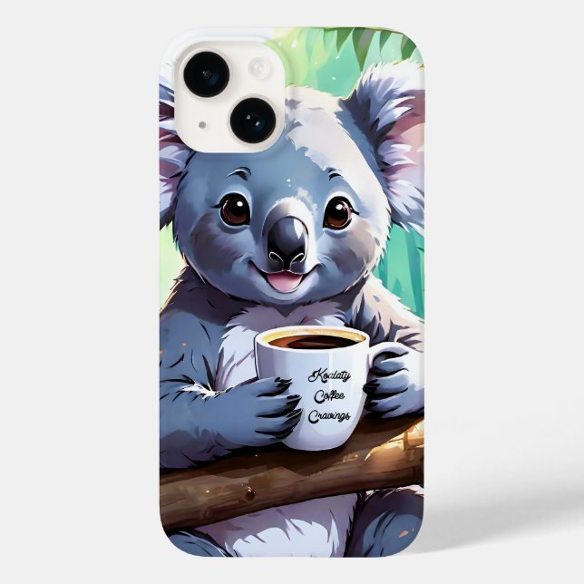Funda De Case-Mate Para iPhone Café Cozy Jungle Koala (Reverso )