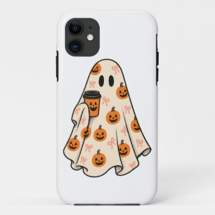 Funda Para iPhone 11 Café de Especias de Calabaza Fantasma Coqueta Hall