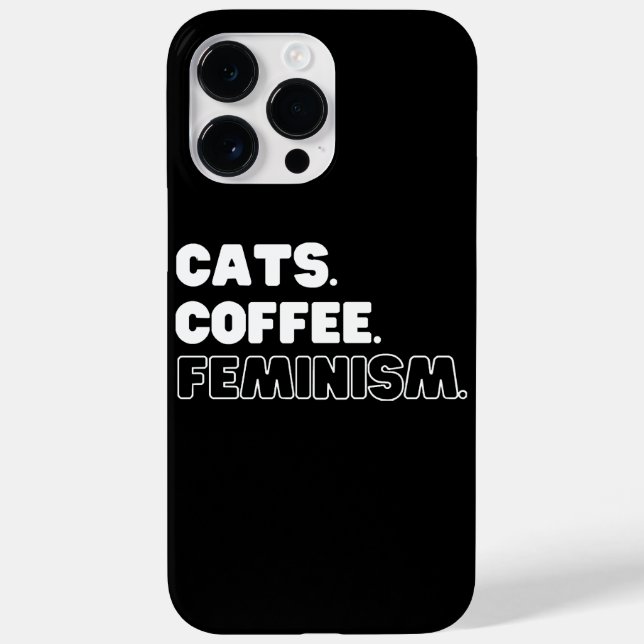 Funda De Case-Mate Para iPhone Café de Gatos Feminismo (Reverso)