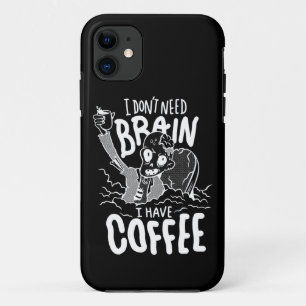 Funda Para iPhone 11 café de halloween blanco bebiendo zombie