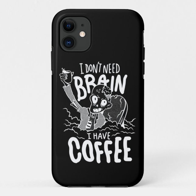 Funda De Case-Mate Para iPhone café de halloween blanco bebiendo zombie (Reverso)