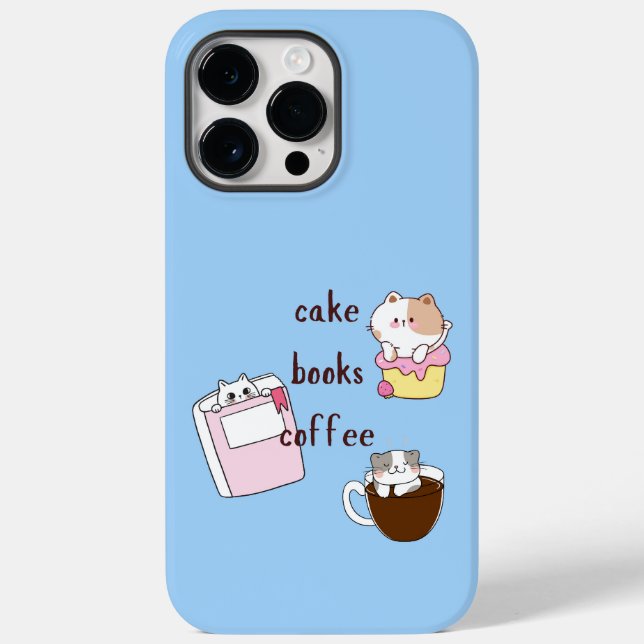 Funda De Case-Mate Para iPhone Café de los libros de pasteles (Reverso )