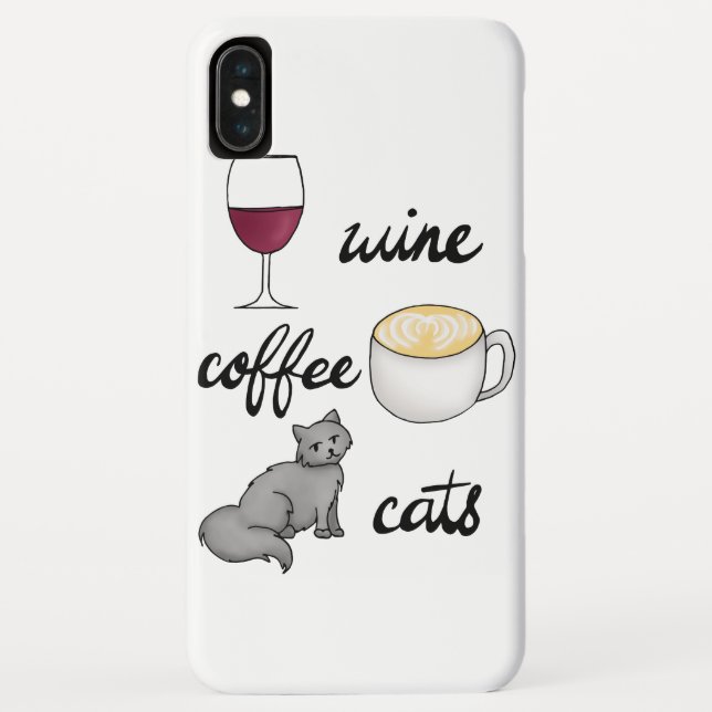Funda De Case-Mate Para iPhone Café de vino Personalizado gracioso (Reverso)
