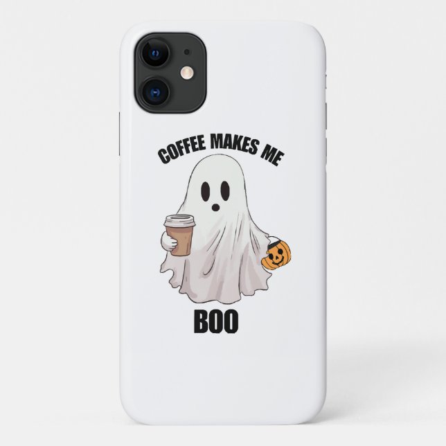 Funda De Case-Mate Para iPhone Café Fantasma Halloween Divertido  (Reverso)