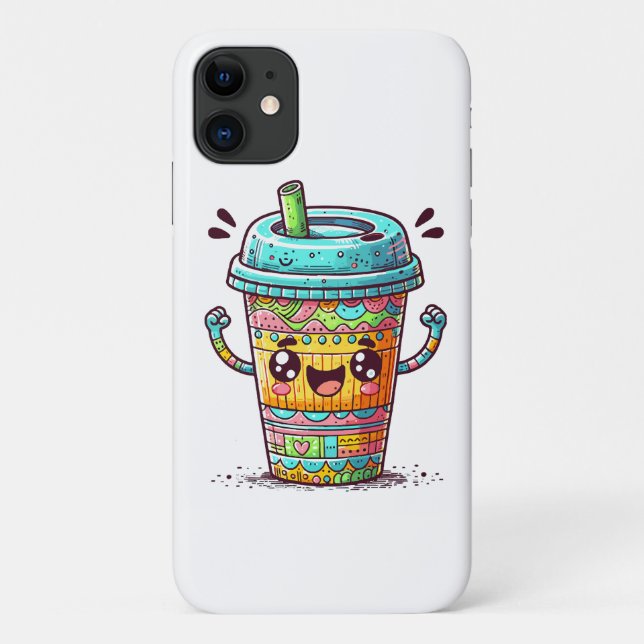 Funda De Case-Mate Para iPhone Café Kawai (Reverso)