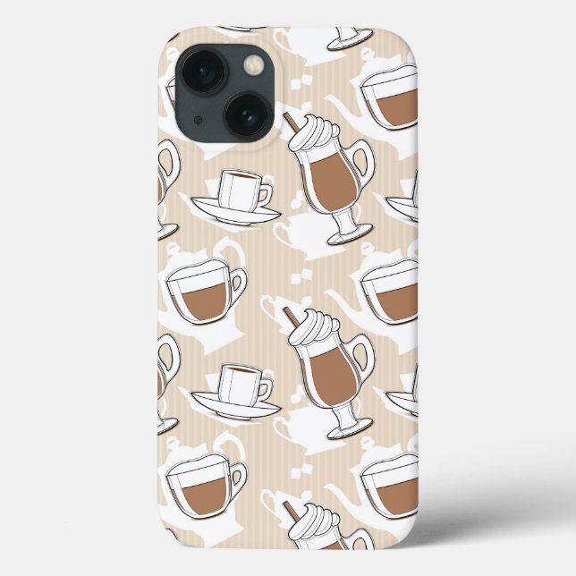 Funda De Case-Mate Para iPhone Café, patrón dulce (Reverso)