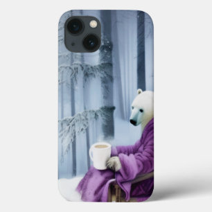 Funda Para iPhone 13 Café Polar Beber Oso