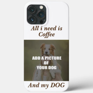 Funda Para iPhone 13 Pro Max Café y mi Cojín decorativo de perro