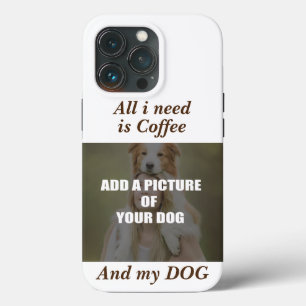 Funda Para iPhone 13 Pro Café y mi Cojín decorativo de perro
