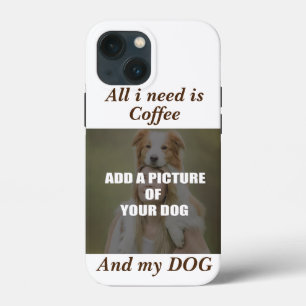 Funda Para iPhone 13 Mini Café y mi Cojín decorativo de perro