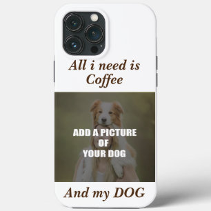 Funda Para iPhone 13 Pro Max Café y mi Cojín decorativo de perro