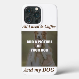 Funda Para iPhone 13 Pro Café y mi Cojín decorativo de perro
