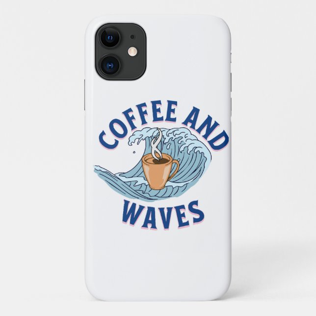 Funda De Case-Mate Para iPhone Café y Olas (Reverso)