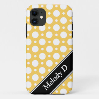 Funda Para iPhone 11 Cafe Yellow Assorted Polka Dots iPhone 5 Funda