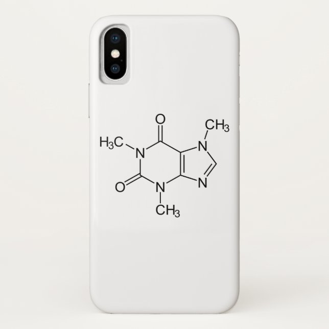 Funda De Case-Mate Para iPhone Cafeína Molécula Química Átomos de café (Reverso)
