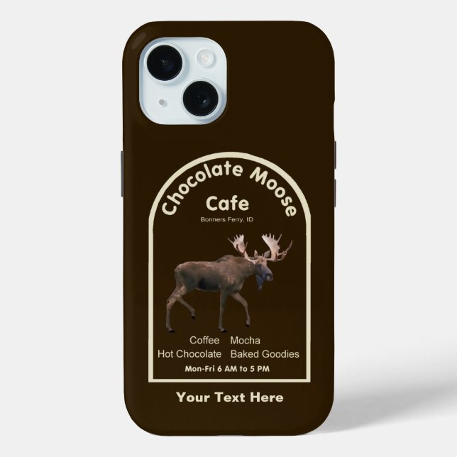 Funda De Case-Mate Para iPhone Cafetería de chocolate Moose (Reverso )
