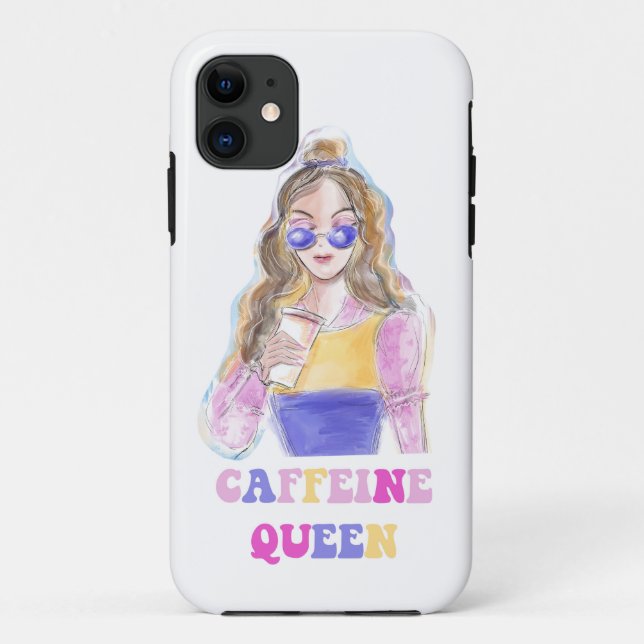 Funda De Case-Mate Para iPhone Caffeine queen coffee lover (Reverso)