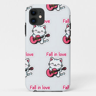Funda Para iPhone 11 "Caída en el amor Pegatina Kitty"