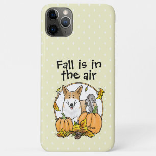 Funda Para iPhone 11 Pro Max Caída Pembroke Welsh Corgi (rojo 1) Calabazas Cute